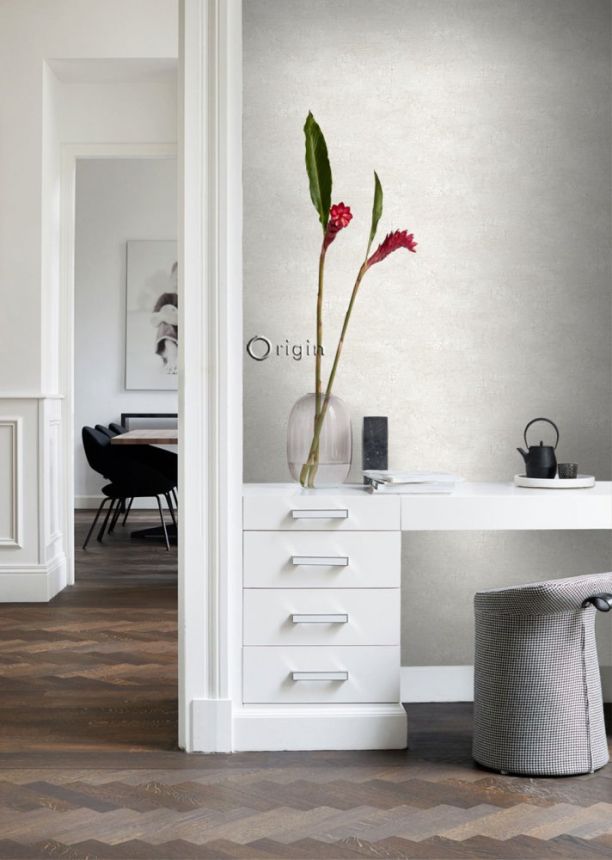 Grau-weiße Vliestapete mit Risseffekt 347564, Matières - Stone, Origin