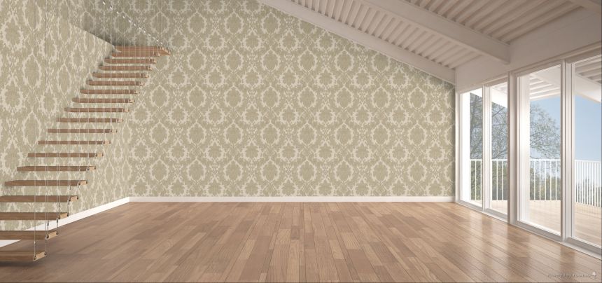 Vlies-Tapete im Schlossstil, grau-beige (Taupe), Z40044, Tradizione Italiana 3, Zambaiti Parati