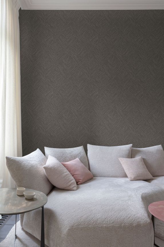 Vlies-Tapete, braun, geometrisches Muster, PW3009, Precious Weaves, Grandeco   AUSGEPACKT