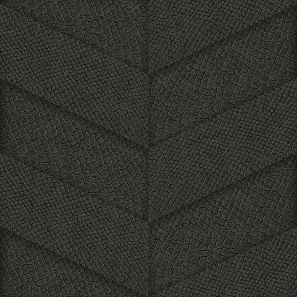 Vliestapete schwarz, Parkett-Ledermuster 347795, Luxury Skins, Origin