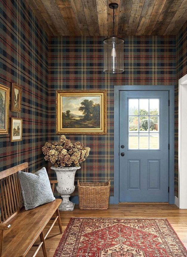 Tapete „Dundee“, blau, beige, CA10111, Carl Robinson Edition 24 „The Highlands“