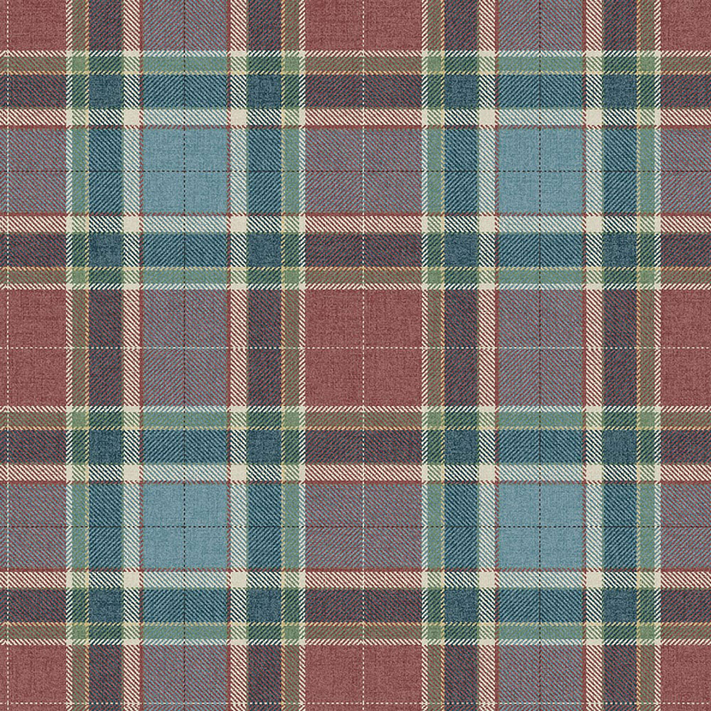 Tapete „Stirling“, blau, rot, CA10401, Carl Robinson Edition 24 „The Highlands“