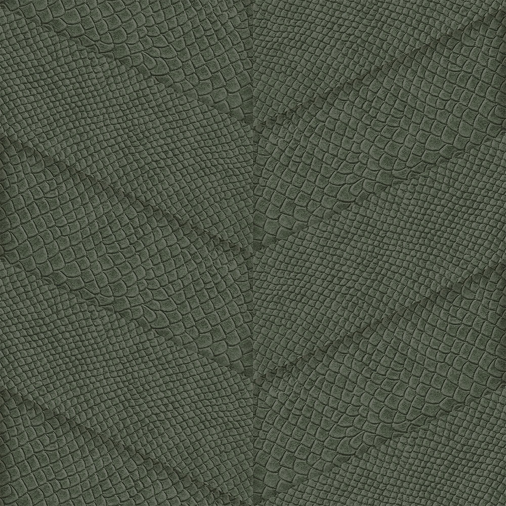 Grüne Vliestapete, Parkett-Ledermuster 347793, Luxury Skins, Origin