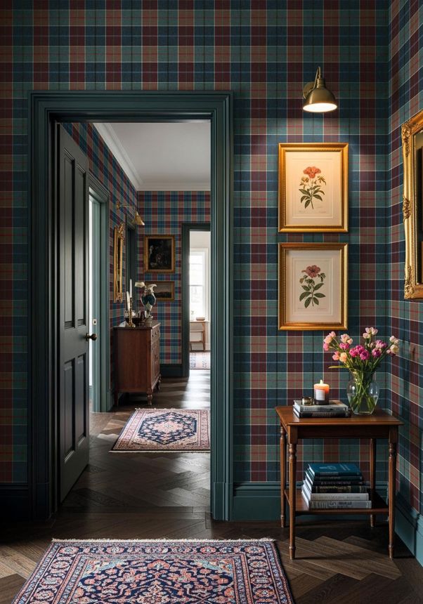 Tapete „Melrose“, blau-cremefarben, CA10501, Carl Robinson Edition 24 „The Highlands“