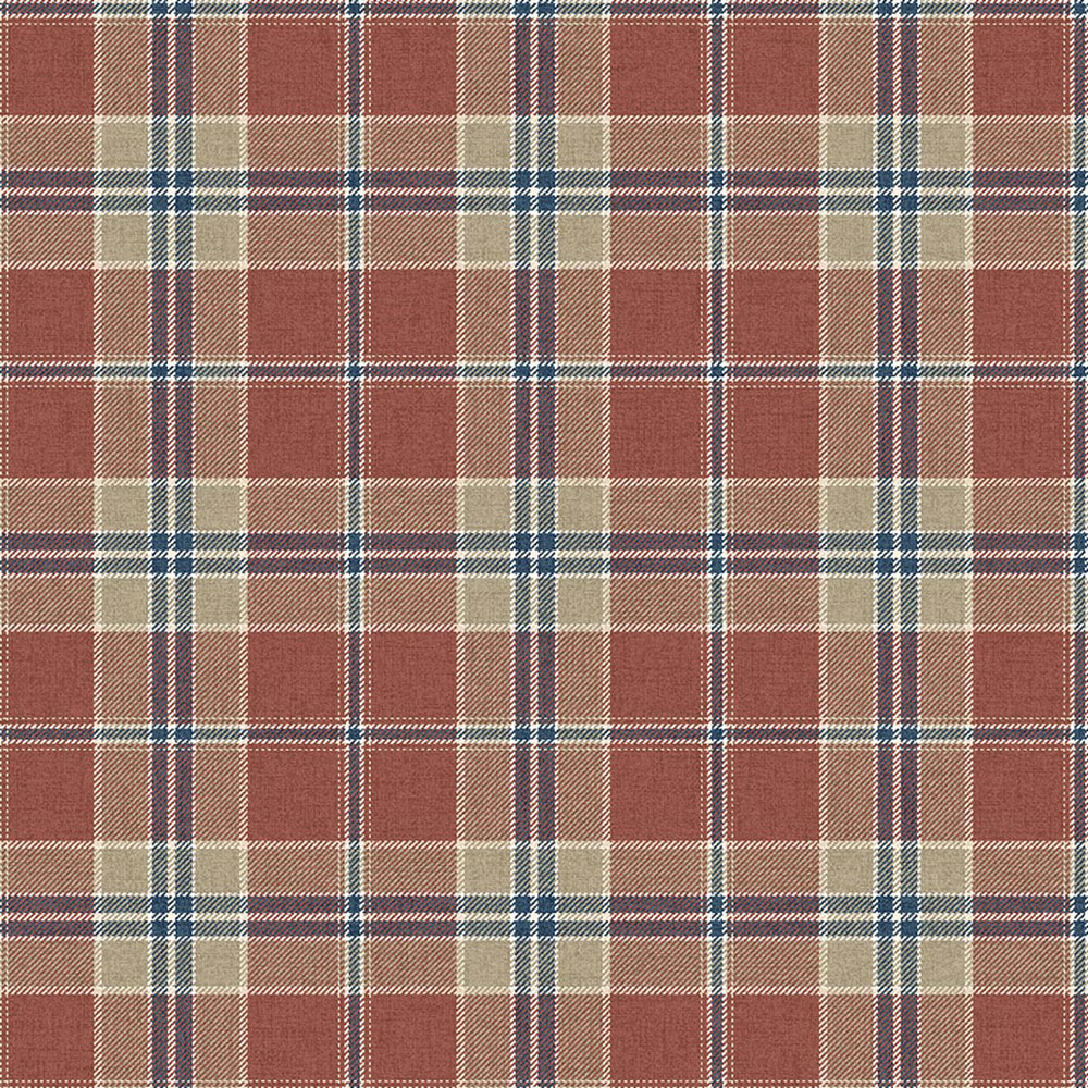 Tapete „Inveraray“, rot, blau, CA10901, Carl Robinson Edition 24 „The Highlands“