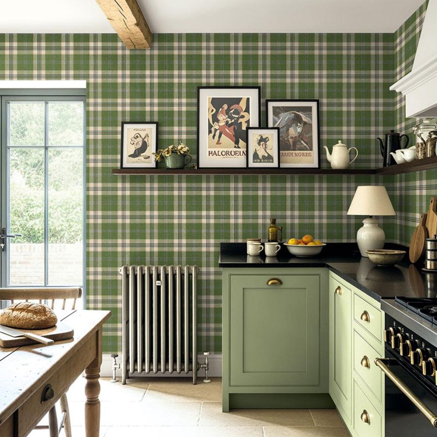 Tapete „Inveraray“, grün, beige, CA10904, Carl Robinson Edition 24 „The Highlands“