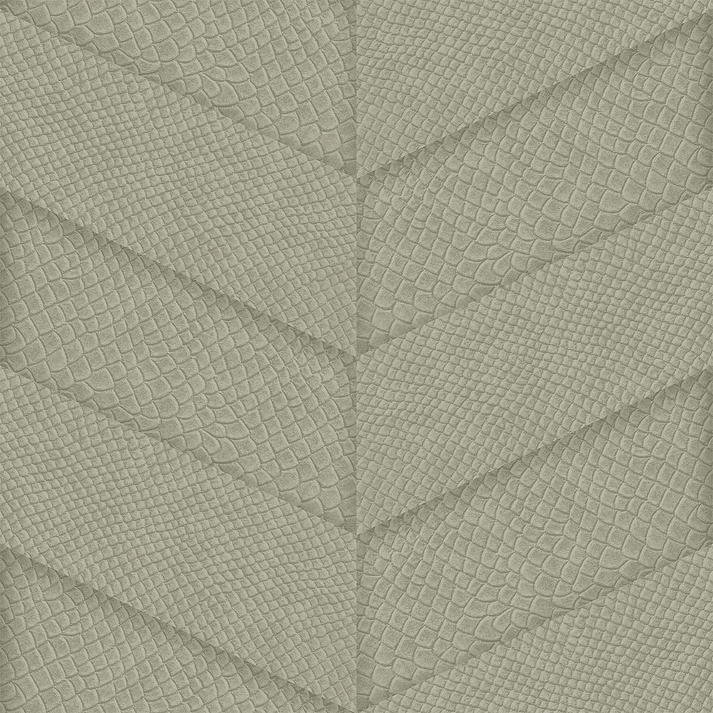 Grau-beige Vliestapete, Parkett-Ledermuster 347790, Luxury Skins, Origin