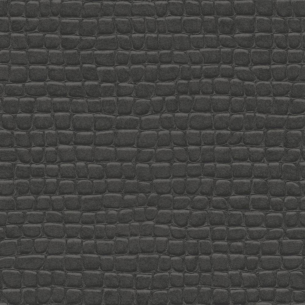 Vliestapete schwarz, Krokodillederimitat 347783, Luxury Skins, Origin