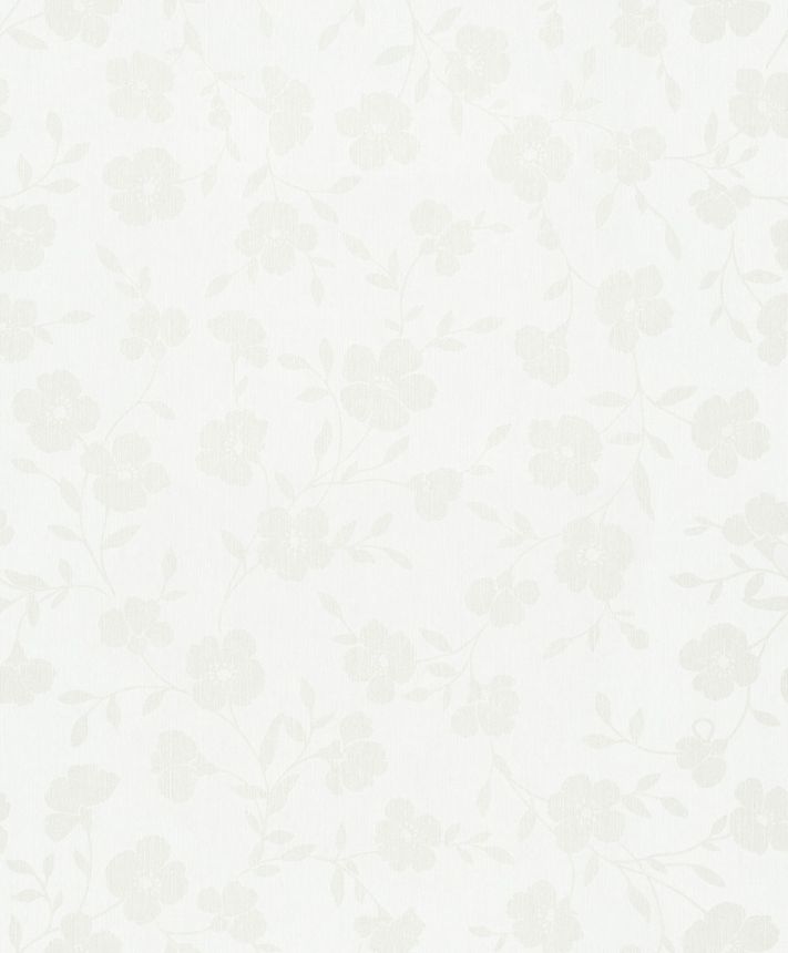 Blumentapete, weiß-cremefarben, 82584, Pia, Novamur