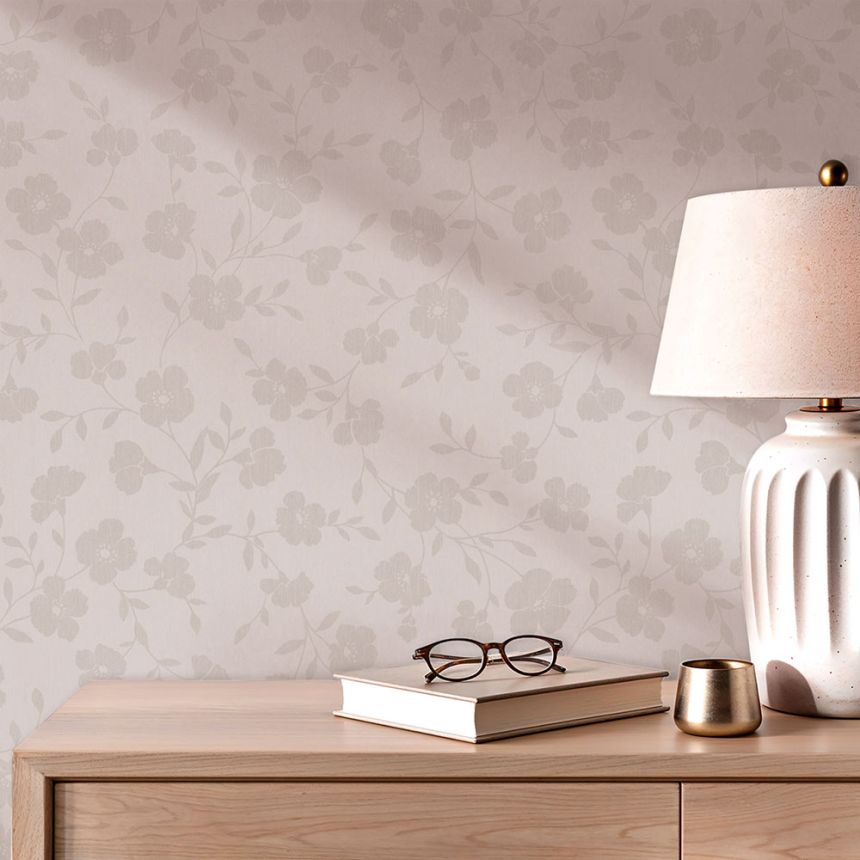 Blumentapete, rosa-beige, 82588, Pia, Novamur