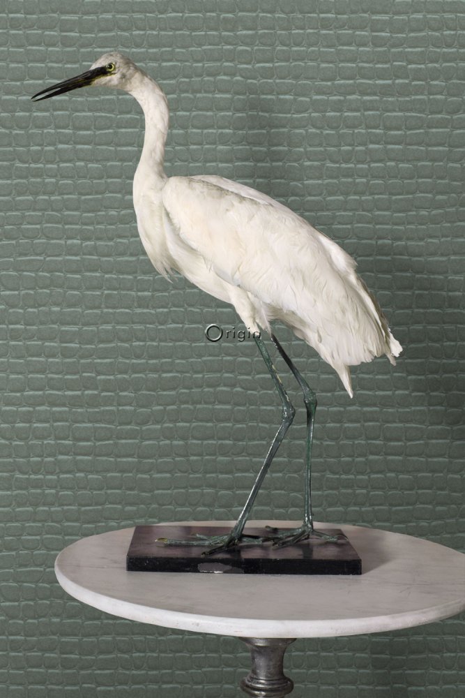 Šedozelená vliesová tapeta, Krokodillederimitat 347778, Luxury Skins, Origin