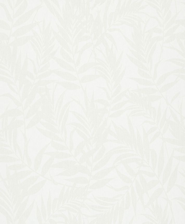Tapete mit Blattmotiven, weiß, 82589, Pia, Novamur