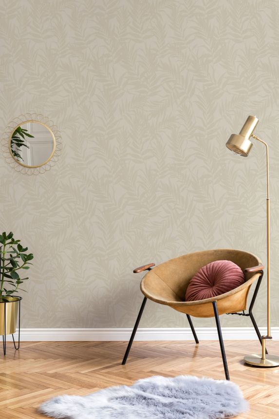 Tapete mit Blattmotiv, beige-cremefarben, 82591, Pia, Novamur