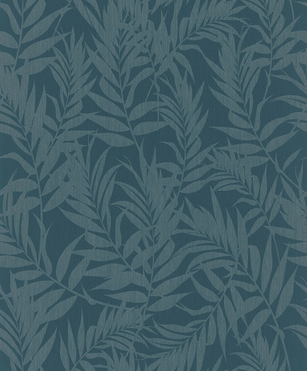 Tapete mit Blattmotiven, blau, 82592, Pia, Novamur