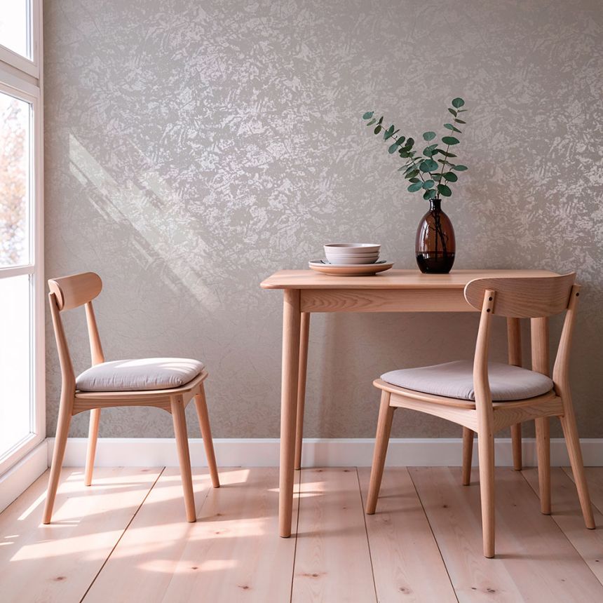 Luxuriöse Tapete in Putzoptik, beige, 82597, Pia, Novamur