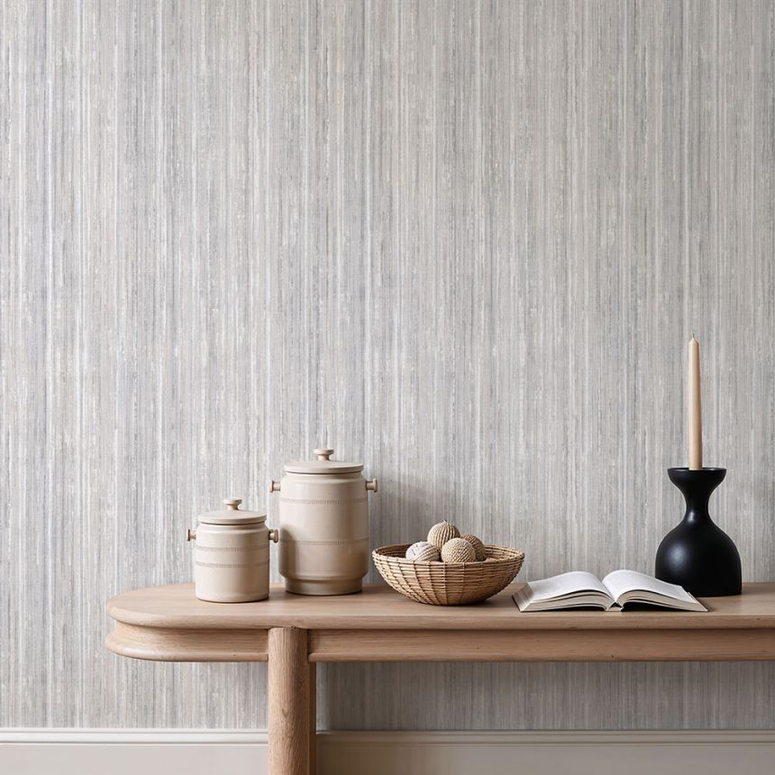 Tapete in Holzoptik, grau, beige, 89048, Pia, Novamur