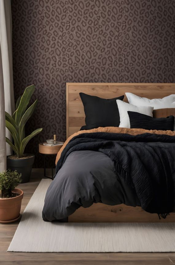 Luxuriöse Tapete mit Leopardenfellmuster, braun, 89061, Pia, Novamur