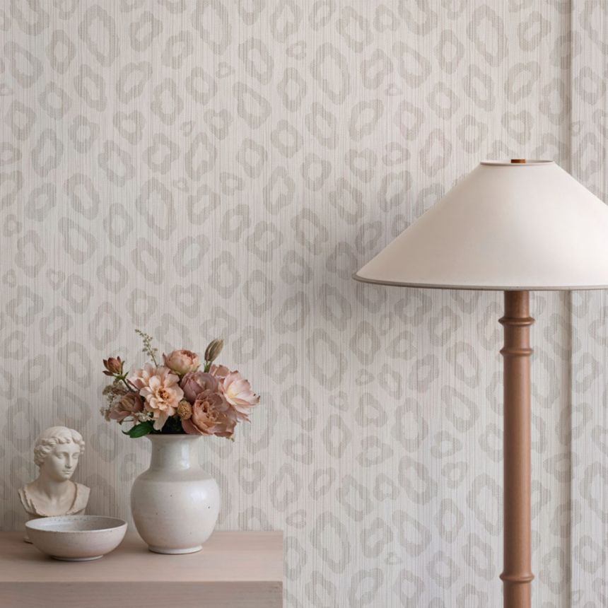 Luxuriöse Tapete mit Leopardenfellmuster, beige, 89062, Pia, Novamur