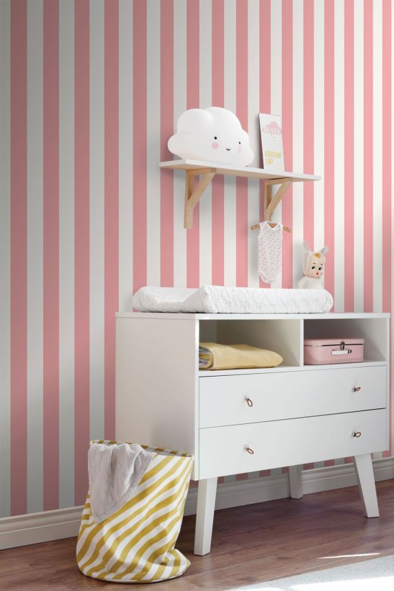 Tapete mit Streifen, rosa, weiß, 139906, Color Pop, Esta Home