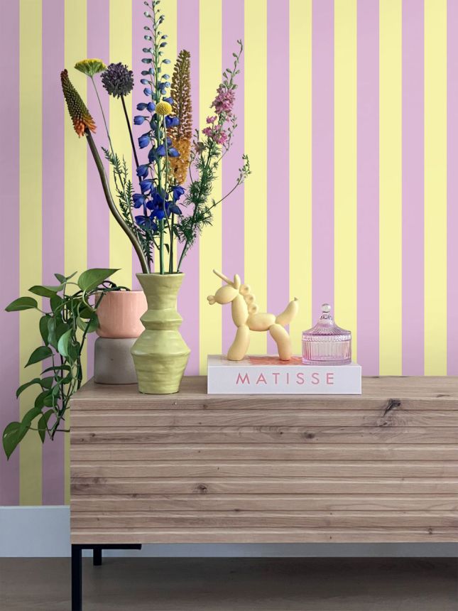 Streifentapete, altrosa, gelb, 139912, Color Pop, Esta Home