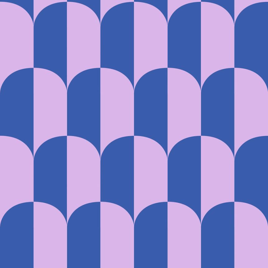 Tapete mit Art-Déco-Muster, blau, rosa, 139983, Color Pop, Esta Home
