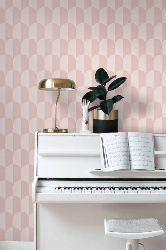 Tapete mit Art-Déco-Muster, altrosa, 139986, Color Pop, Esta Home