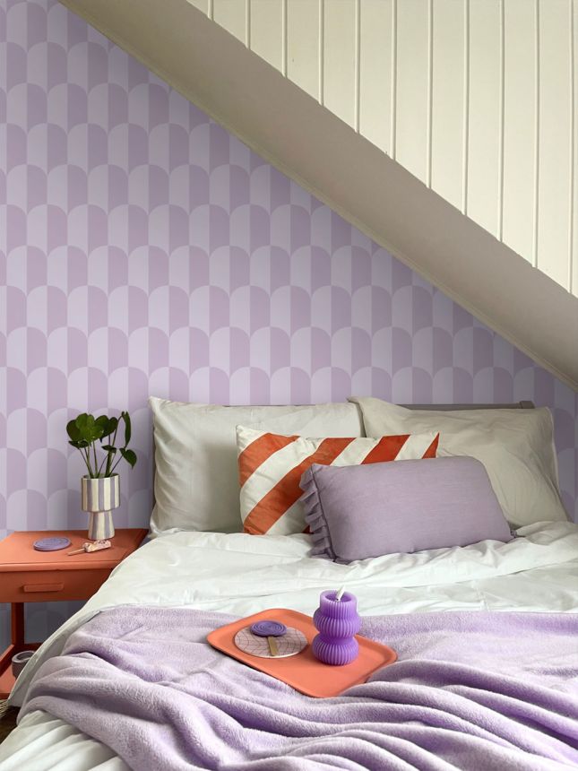 Tapete mit Art-Déco-Muster, violett, 139987, Color Pop, Esta Home