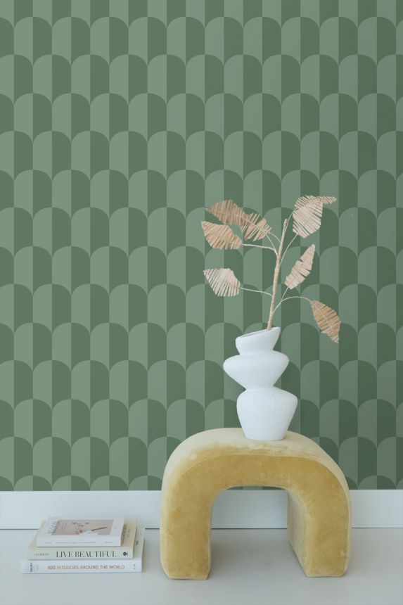 Tapete mit Art-Déco-Muster, grün, 139989, Color Pop, Esta Home