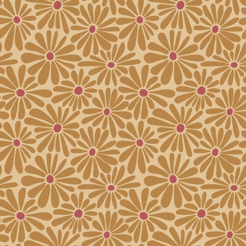Blumentapete, braun, weinrot, 131152, Color Pop, Esta Home