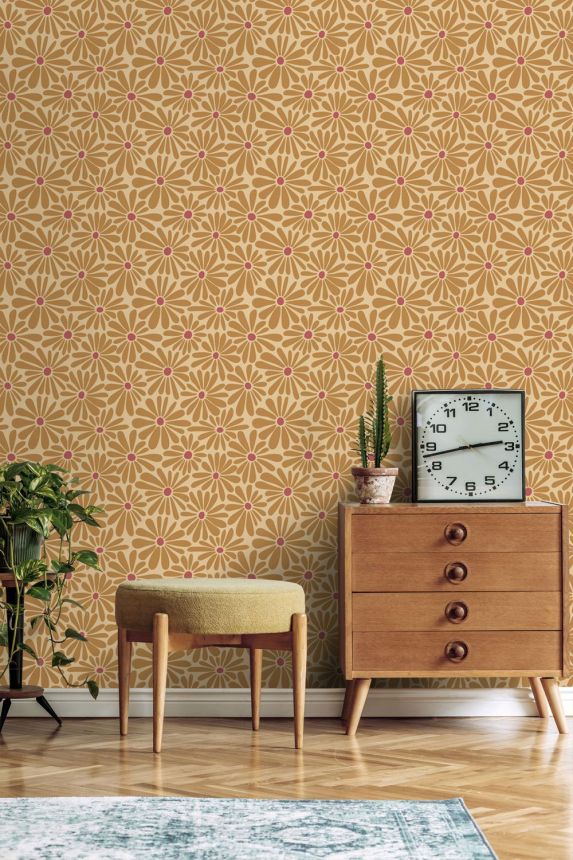 Blumentapete, braun, weinrot, 131152, Color Pop, Esta Home