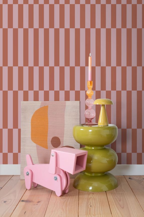 Tapete mit Streifen, rot-braun, rosa, 131216, Color Pop, Esta Home