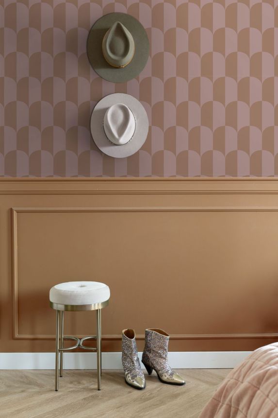 Tapete mit Art-Déco-Muster, braun, braun-violett, 131235, Color Pop, Esta Home