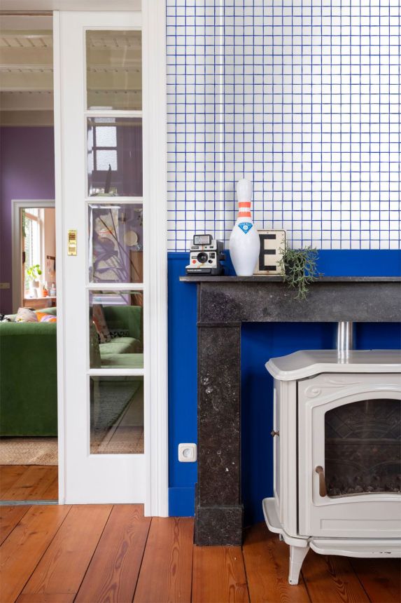 Tapete mit Gittermuster, weiß, blau, 131274, Color Pop, Esta Home
