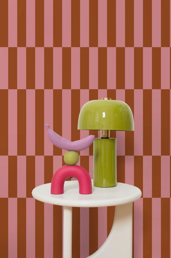 Tapete mit Streifen, rot-braun, rosa, 131427, Color Pop, Esta Home