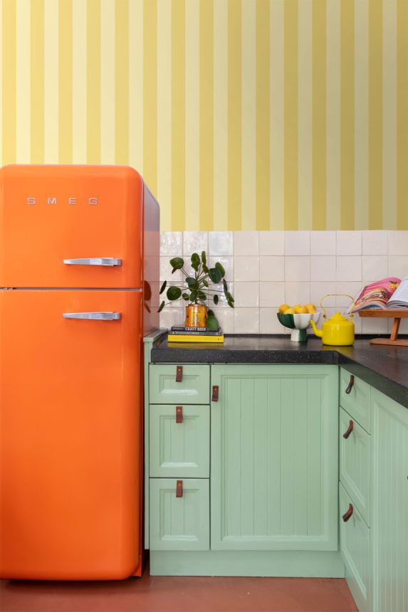 Streifentapete, gelb, cremefarben, 131575, Color Pop, Esta Home