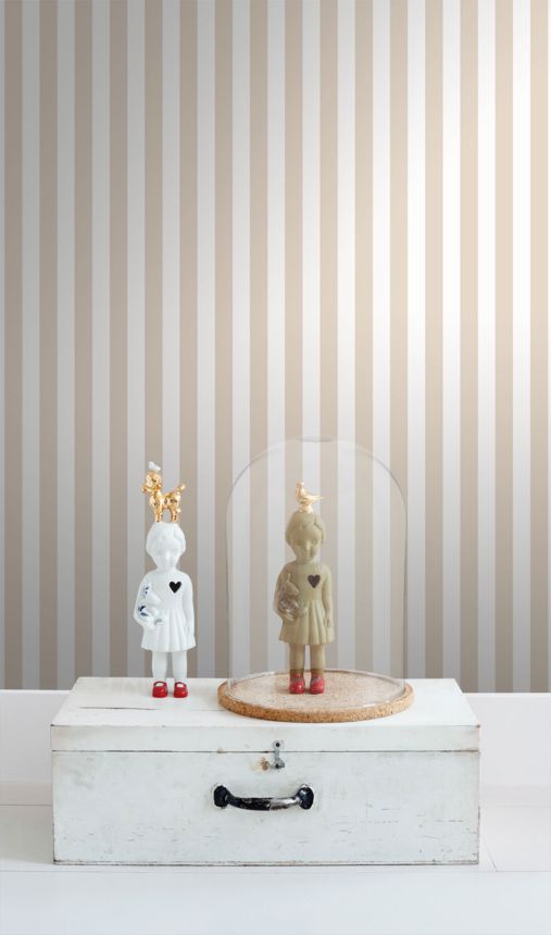 Tapete mit Streifen, beige-weiß, 130949, Color Pop, Esta Home