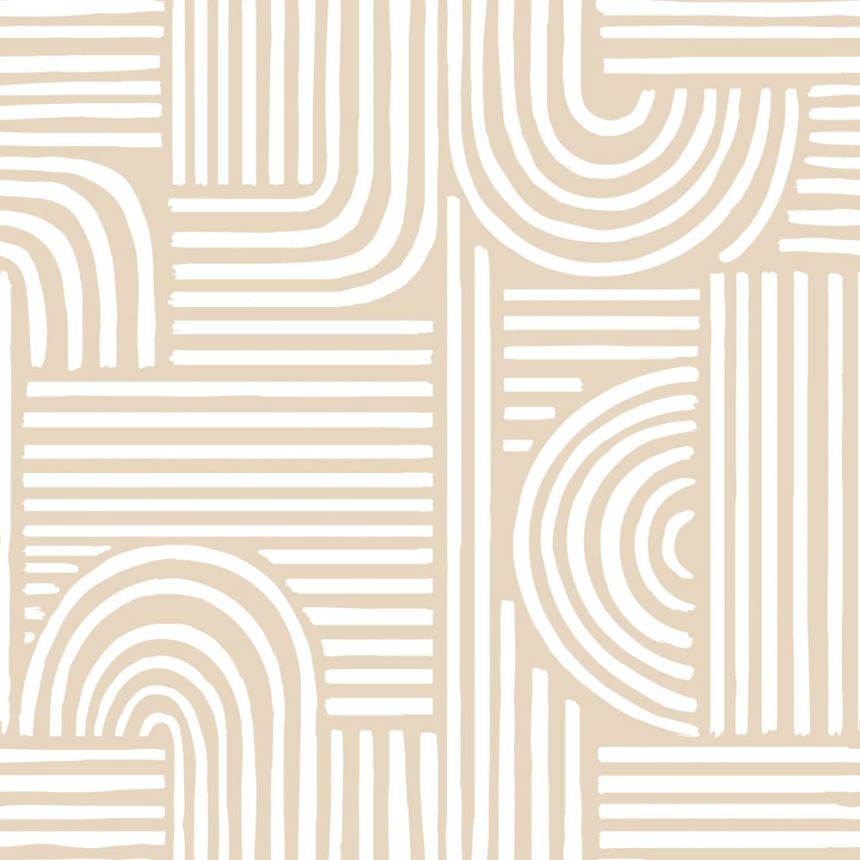 Geometrische Tapete, weiß, beige, 139935, Color Pop, Esta Home