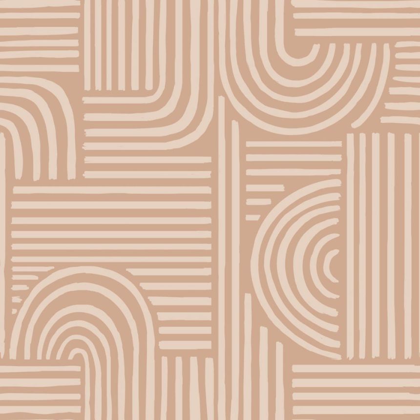 Geometrische Tapete, rosa-braun, 139936, Color Pop, Esta Home
