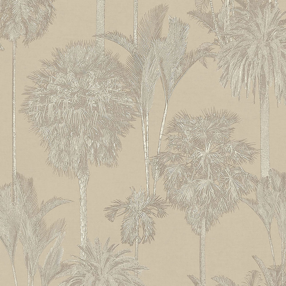 Grau-beige Vliestapete für die Wand Oase, Palmen 317325, Oasis, Eijffinger