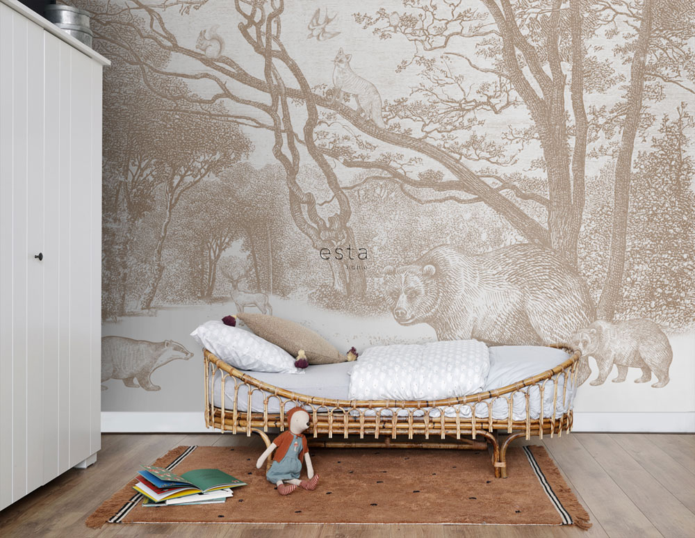 Wandbilder Wald, Waldtiere 159064, 350 x 279 cm, Forest Friends, Esta