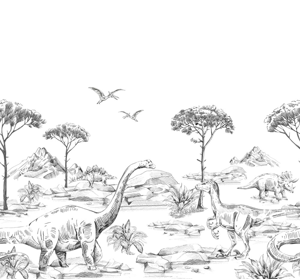 Wandbilder Dinosaurier 159063, 300 x 279 cm, Forest Friends, Esta