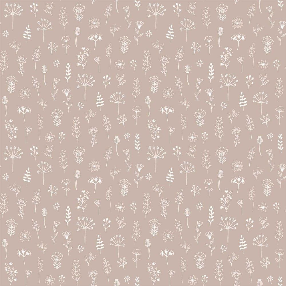 Altrosa Vliestapete für die Wand, Pflanzen, Blumen 139280, Forest Friends, Esta