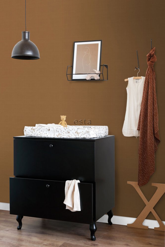 Vliestapete braun mit Gittermuster 139241, Forest Friends, Esta