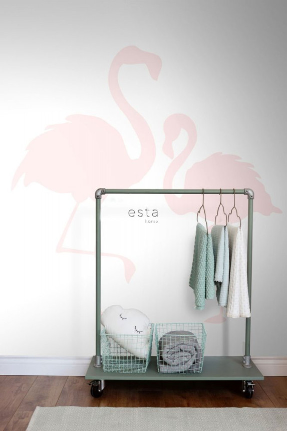 Vlies Kindertapete Rosa Flamingos 158838, 1,86 x 2,79 m, Little Bandits, Esta