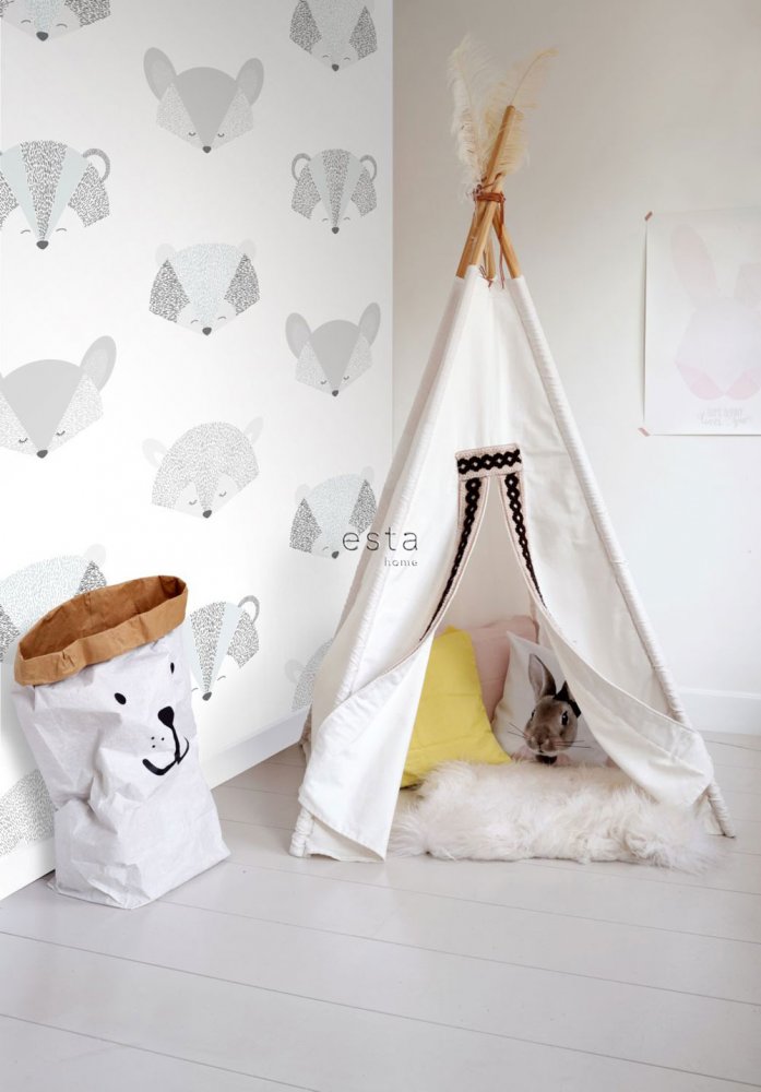 Vlies Kindertapete für die Wand Tiere 158832, 0,465 x 8,37 m, Little Bandits, Esta