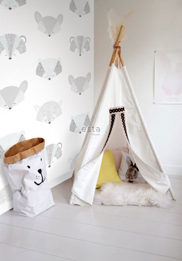 Vlies Kindertapete für die Wand Tiere 158832, 0,465 x 8,37 m, Little Bandits, Esta