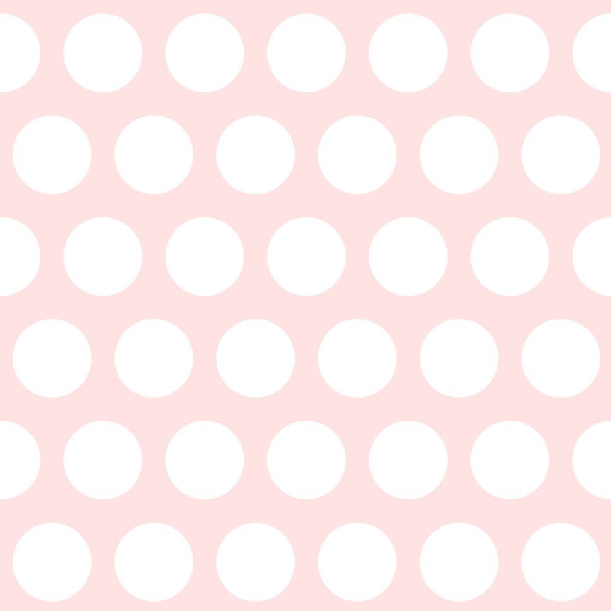 Rosa Vliestapete mit weißen Tupfen 128859, Little Bandits, Esta