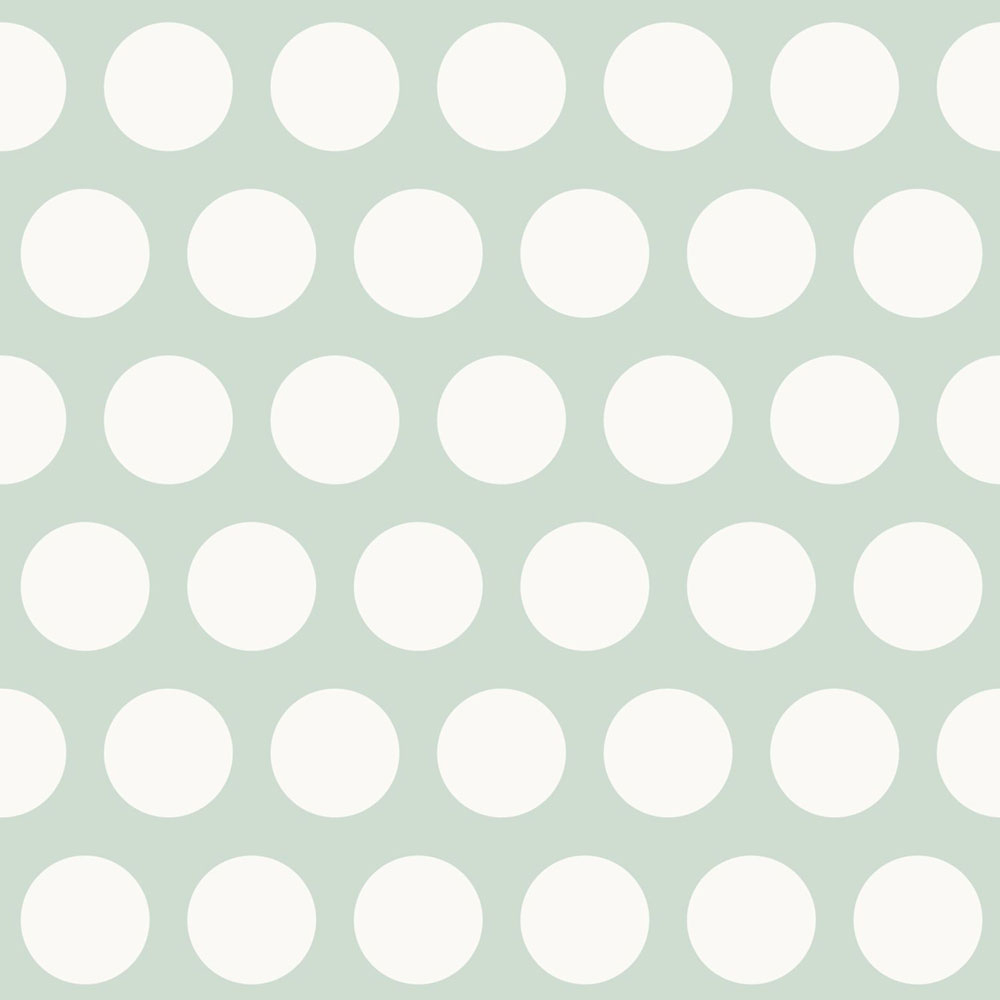 Vliestapete Grün mit weißen Punkten 128711, Little Bandits, Esta