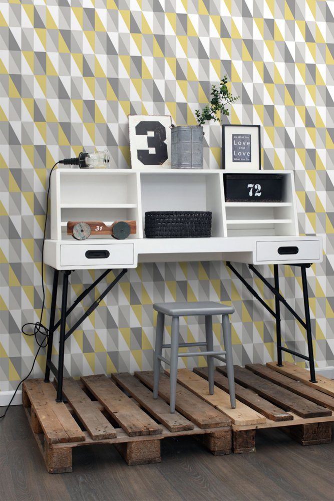 Geometrische Vliestapete für die Wand, bunte Dreiecke 138921, Little Bandits, Esta