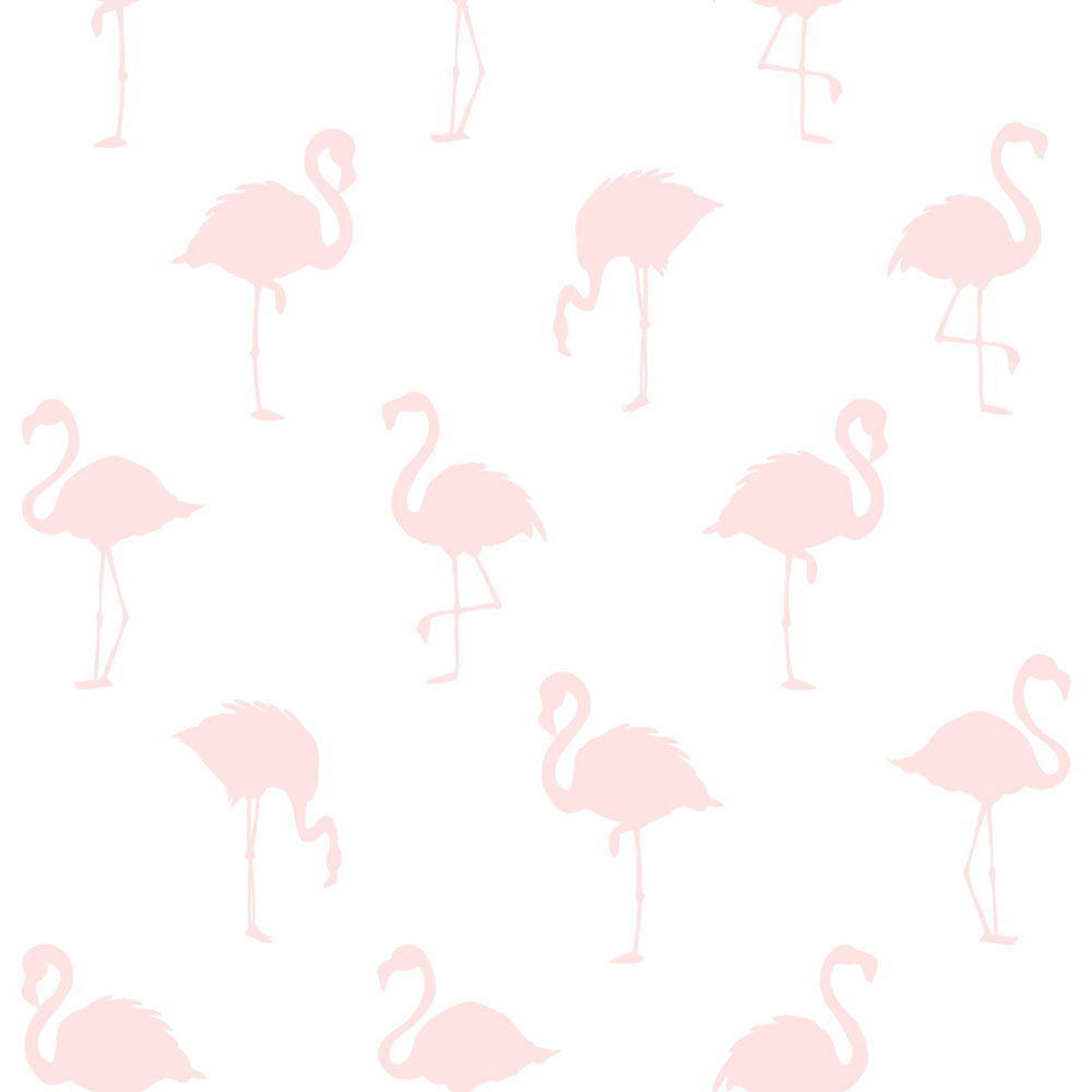 Weiße Vliestapete mit rosa Flamingos 138918, Little Bandits, Esta
